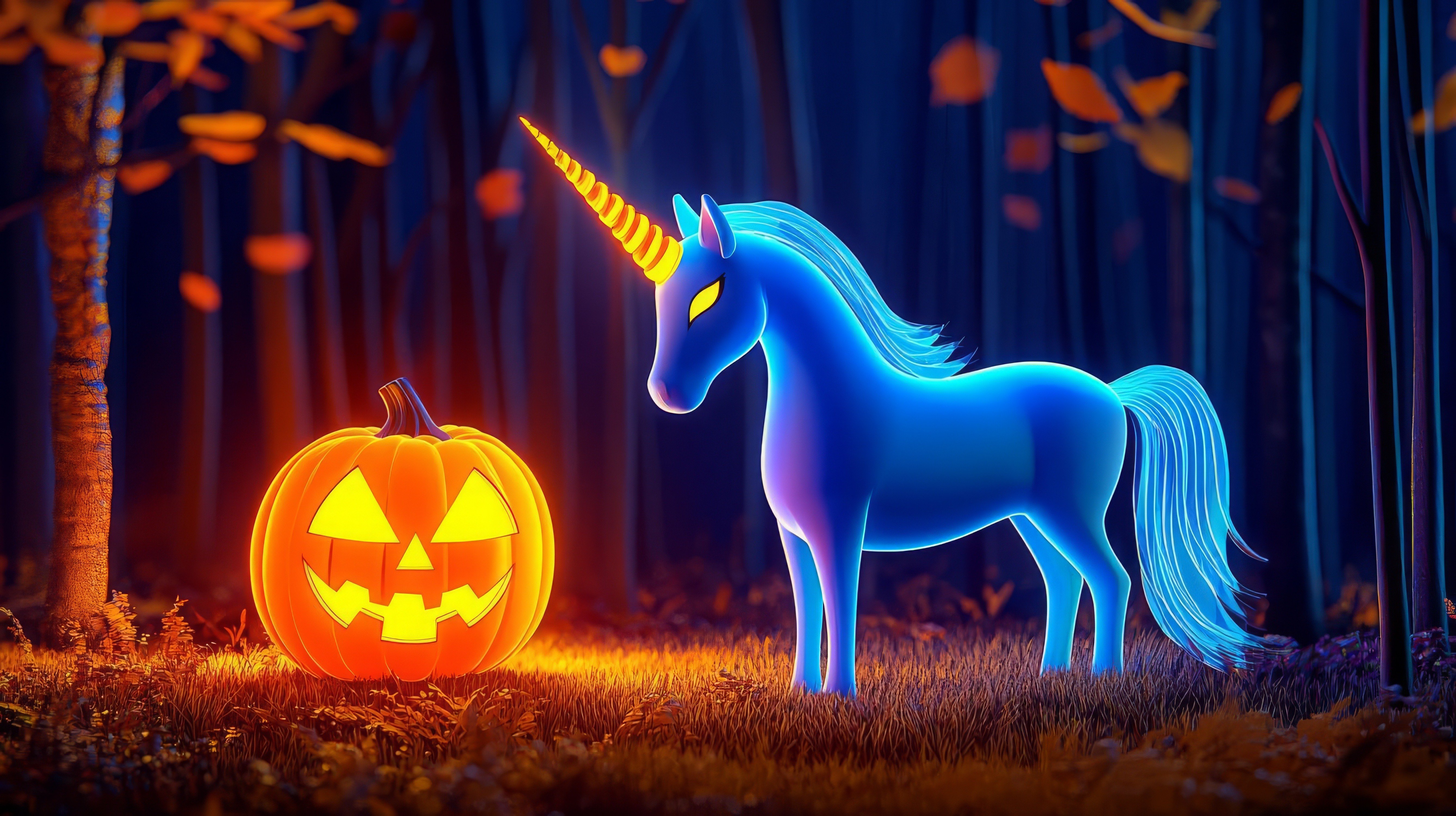 unicorn-with-a-halloween-pumpkin